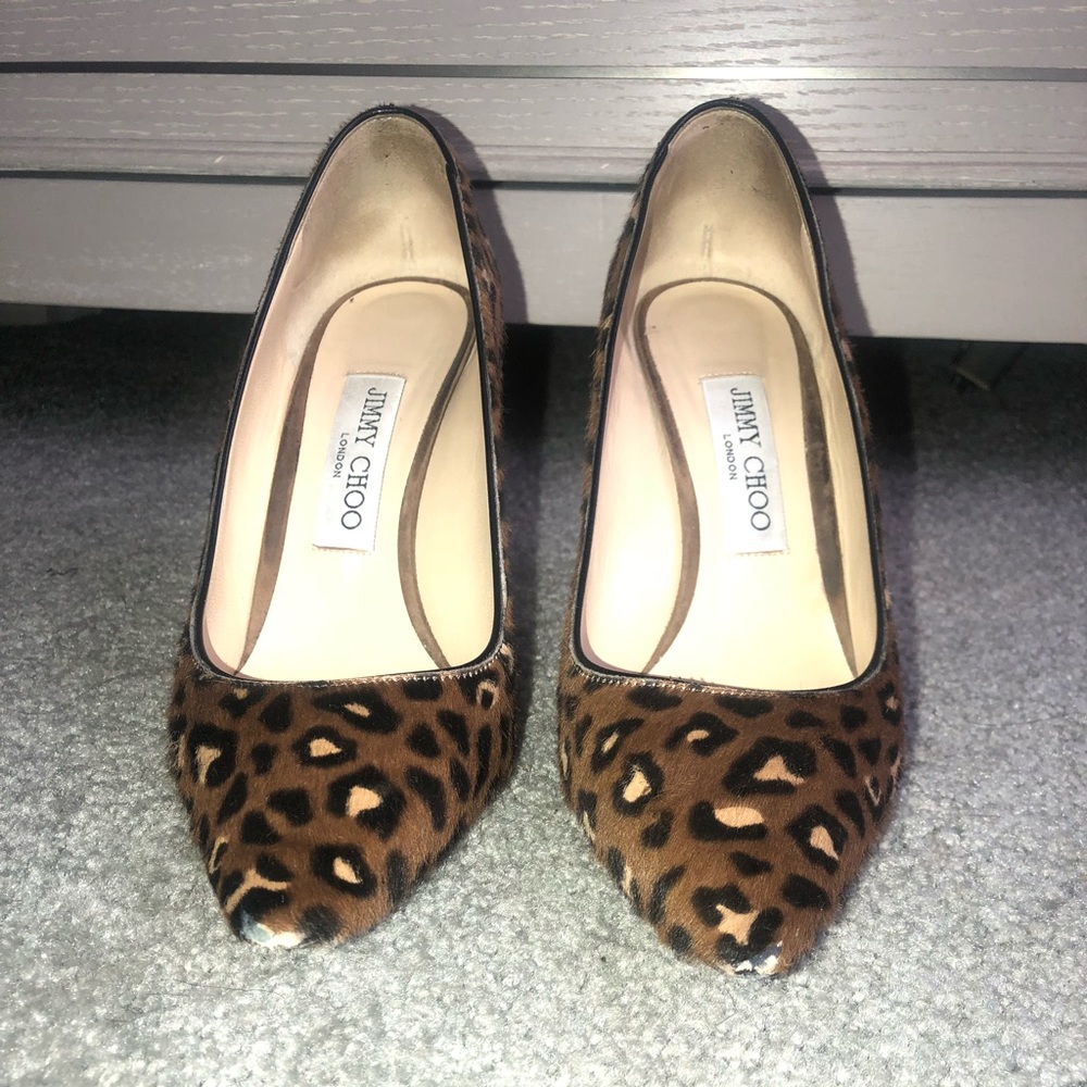 Authentic Jimmy Choo Leopard print pumps 100mm